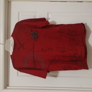 Redemption  womens  red  black  top